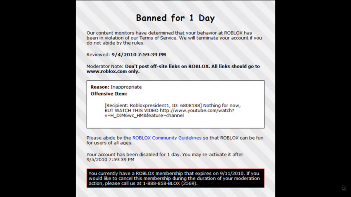 Roblox Bans, Littlehanger1234 Wiki